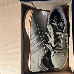Adidas Olive and Tan Casual Sneakers. Worn once. Men’s 9 / Women’s 10